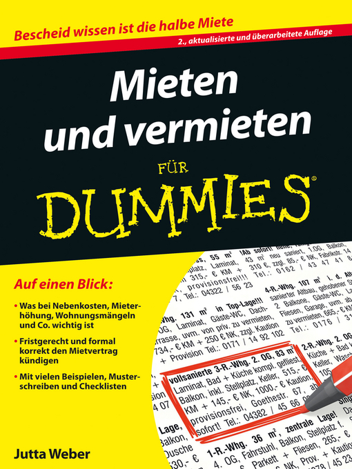 Title details for Mieten und Vermieten für Dummies by Jutta Weber - Available